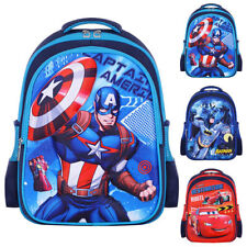 Kids Boys Captain America Rucksack Batman Cars Cartoon Backpack School Book Bag'