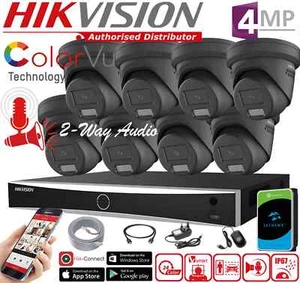 Hikvision PoE IP CCTV KIT DS-2CD2347G2-LSU/SL 2 Way Audio ColorVu Camera NVR 4K - Picture 1 of 33