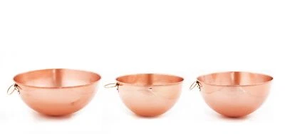 Old Dutch Solid Copper Beating Bowls, Set of 3 (2 Qt, 4.5 Qt, 5 Qt.)