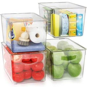 Clear Storage Bins with Lids Stackable - Large Plastic Containers for Pantry ... - Picture 1 of 8