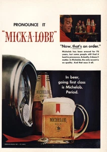 1967 Michelob Beer: Pronounce It Mick A Lobe Vintage Print Ad - Bild 1 von 1