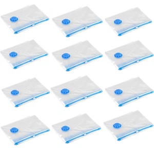 12Pcs Large Strong Vacuum Bag Space Saving Saver Bags Clothes Bedding Organizer - Picture 1 of 15
