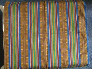 Gelb/Rot/Blau/Grün Stoff aus Ghana -23x26 cm (I30) - Bild 1 von 3