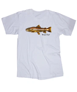 Camiseta pesca trucha marrón blanca - Imagen 1 de 1