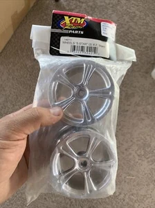 Xtm 149711 Chrome Wheels "5-star" (2) X-f, Mammoth Pin Drive RC Part Rims New - Picture 1 of 10