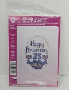 NMI Happy Anniversary Stitch A Card Cross Stitch Kit Brand New In Package - Picture 1 of 2