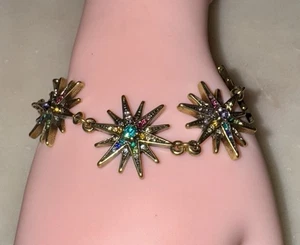 Authentic Kirks Folly Multi-Color Crystal Rainbow Twinkle Star Bracelet Adjust - Picture 1 of 8