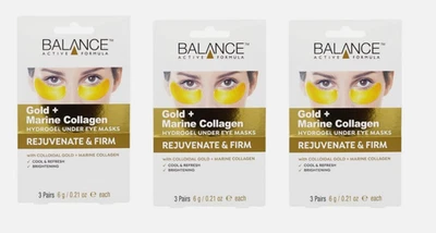 Balance Active Formula Gold & Marine Collagen Hydrogel Under Eye Masks × 3 - Image 1 of 4