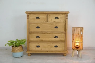 schöne große Landhaus-Kommode im Gründerzeitstil in Weichholz massiv "Antik-Lux" - Bild 1 von 4