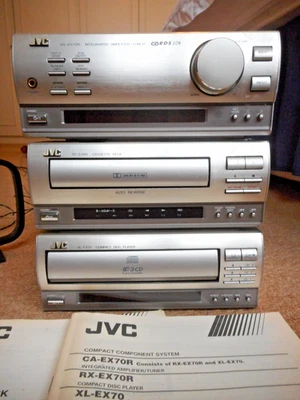 JVC Composite HiFi 20W Amplifiers, LW/MW/FM Stereo Tuner, CD & Cassette & Remote - Image 1 of 4