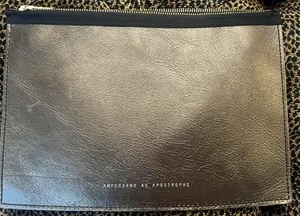 Ampersand as Apostrophe Snap In Clutch Zipper Pouch Purse Smooth Leather Bronze - Picture 1 of 6