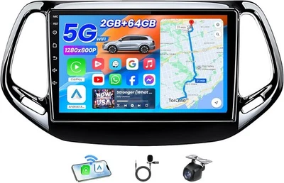 Car Stereo for Jeep Patriot Compass 2017-2020 Android 10.1'' Touchscreen 2+64GB Foto 1 de 4