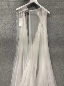 Emily Hart White Mesh Bridal Cape Women's Size 12 NWT - Picture 1 of 4