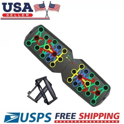 28 in 1 Push Up Rack Board, Foldable Home Workout Equipment Pushup Stands Black - Image 1 of 4