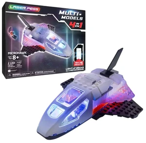 Laser Pegs Construction Microhawk Faucon 2 LED Lights 117 Pieces Ages 8+ New - Picture 1 of 10