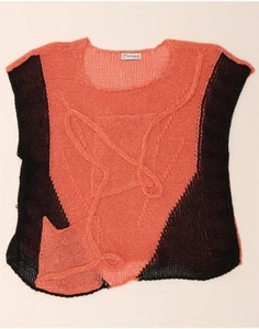 CLASSICS Womens Vest Tank Top UK 14 Medium Orange Colourblock CH08 - Picture 1 of 3
