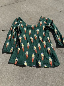 Anthropologie Vogel "Forest Fete Tunika" Top Größe Medium Rundhals - Bild 1 von 6
