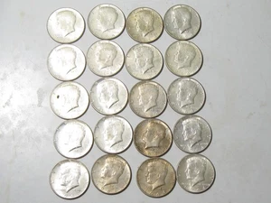 Roll of 20 Circulated 1964-D 90% Silver Kennedy Half Dollars - #10849-36 - Picture 1 of 2