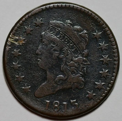 1813 Classic Head Large Cent (S-292) - US 1c Copper Coin - Image 1 of 4