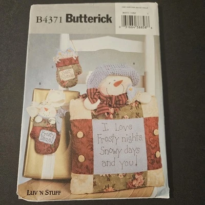 Butterick B4371 Frosty Daze Snowman Pillow Ornament Pattern Uncut Luv N Stuff Cr - Image 1 of 3