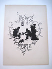 Lovely Vintage Book Plate "Poems of Home" w/ Black Silhouettes of Family *