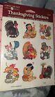Vintage American Greetings Stickers Thanksgiving Animals Turkey Pack 4 Sheets