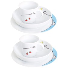 6tlg. Kinder Teller Service Geschirrset Porzellan Kombiservice Geschirrservice