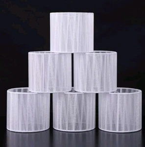 Wellmet Small Chandelier Lamp Shades,ONLY FOR CANDLE BULBS,Clip-on Fitter White - Picture 1 of 8