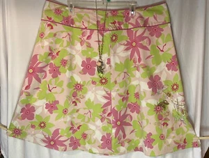 Pink green floral sequin Butterfly skirt Persaman New York Woman 22W & necklace - Picture 1 of 12