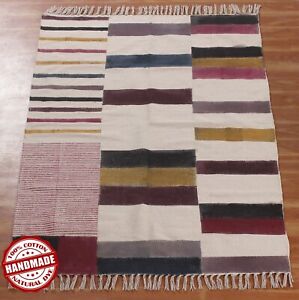 Cotton Area Rug Handmade Rugs 4x6 ft Garden Kilim Durries Hand Block Printed rug