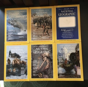 VINTAGE 1984 National Geographic Magazine complete set in slipcases, great ads!