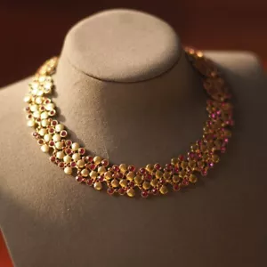 Collana abito rubino industria pesante stile europeo e americano vintage - Foto 1 di 4