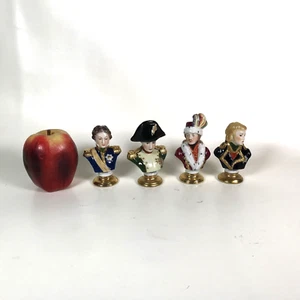 4 Miniature German Porcelain Bust of Napoleon & Generals - Picture 1 of 9