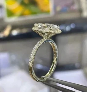 3.20 Ct Oval Cut IGI Certified Lab Grown Diamond  Engagement Ring 14K White Gold - Picture 1 of 6