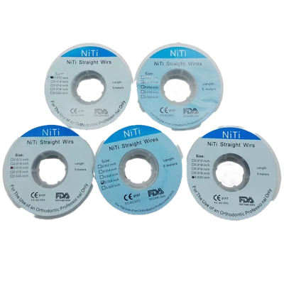 5m/Roll Dental Orthodontic Straight Wire Niti Super Elastic ArchWire Round CE