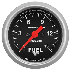 AutoMeter 3361 2-1/16" FUEL PRESSURE, 0-15 PSI, STEPPER MOTOR, SPORT-COMP - Bild 1 von 3