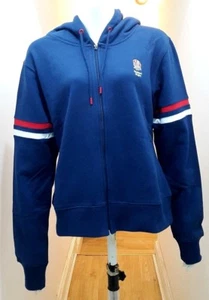 Sudadera con capucha para mujer NUEVA Inglaterra clásica con cremallera, azul marino - 16 - Imagen 1 de 6