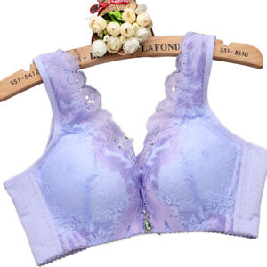 Womens Bra Sexy Floral Cup Comfy Deep V Push Up Bra Wireless Lingerie Healthy BC