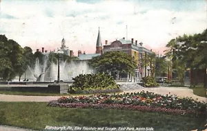 AK Pittsburg Pa. Elchtempel und Brunnen R394 - Bild 1 von 2