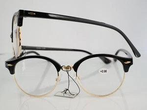 Top-Quality  Round  Reading Glasses Retro Glasses +2.00 - Picture 1 of 1
