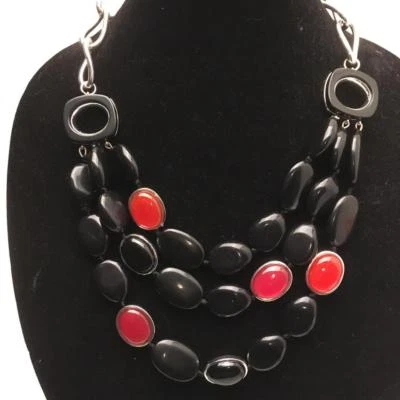 Collar Alfani Largo Multi-hilo Cuentas $98 Grueso Negro y Brillante Nuevo Foto 1 de 2