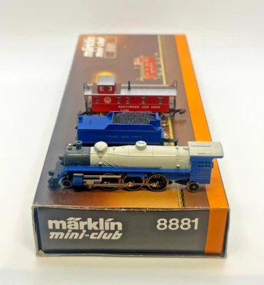 Z Scale Marklin 8881 Steam Locomotive And Caboose Set Original Box *RARE* (A) - Image 1 of 4