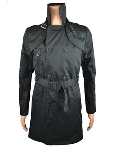 Eleven Paris Men's 'Pity Line' Trench Coat Black (EPJK012) - Picture 1 of 3