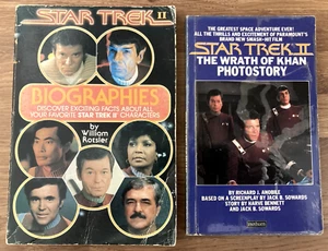 Vintage 1982 Star Trek II The Wrath Of Khan Biographies & Photostory Paperbacks. - Picture 1 of 14
