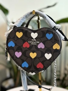 AUTHENTIC COACH Herz Umhängetasche in charakteristischem Canvas mit Herzdruck - Bild 1 von 11