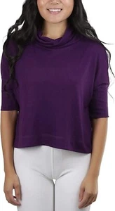 ToBeInStyle 3/4 Sleeve Cowlneck Relaxed Fit Cropped - Picture 1 of 43