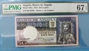1973 Angola 50 Escudos PMG67 EPQ SUPERB GEM UNC <P-105a> - Picture 1 of 2