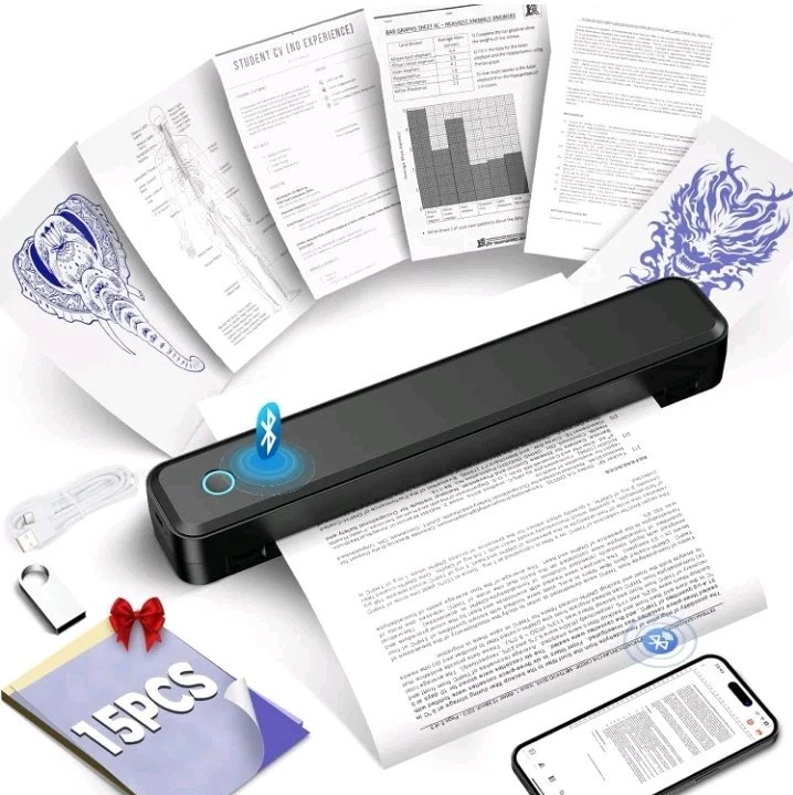 Tragbare Drucker kabellos für Reisen, Bluetooth Thermo Klein Drucker Zuhause. 40 - Bild 1 von 4