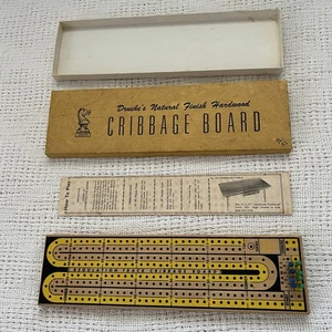 Drueke's Wood Hardwood Cribbage gioco da tavolo modello 2050 completo di scatola con picchetti - Foto 1 di 18
