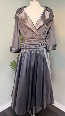 Jessica Howard Mother Of The Bride Maxi Dress Flare Sz14 A-Line 3/4 Sleeve - Image 1 of 4